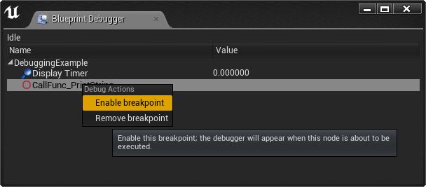 Blueprint Debugging - Breakpoint Enable Option