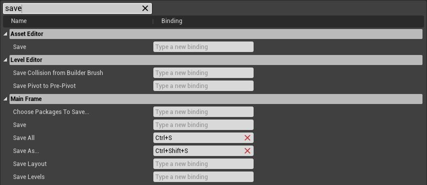 Key Bindings Filter